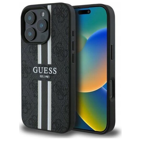 Guess Guess GUHMP16XP4RPSK iPhone 16 Pro Max 6.9" czarny/black hardcase 4G Printed Stripes MagSafe