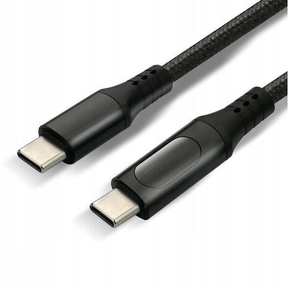 Πλεκτό καλώδιο USB-C -> USB-C 3m 60W με ενσωματωμένη οθόνη μαύρο