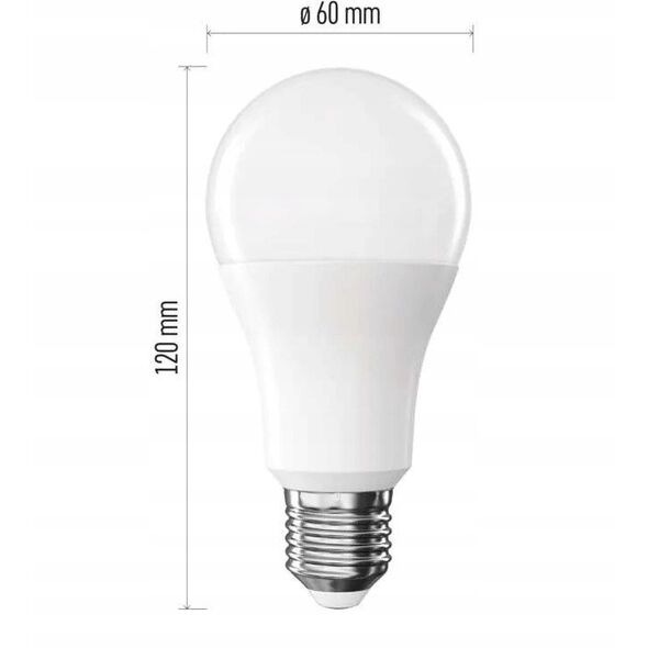 Λάμπα LED EMOS Lighting E27, 220-240V, 13.2W, 1521lm, 4000k, ουδέτερο λευκό, 30000h, Κλασικό A60 120x60x60mm
