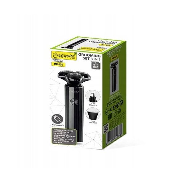 Σετ ξυρίσματος 3 σε 1 USB MAESTRO MR-676