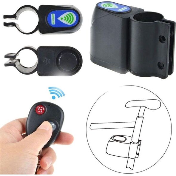 Aptel AG436A ALARM ROWEROWY RUCH DRGANIA PILOT IR CZARNY