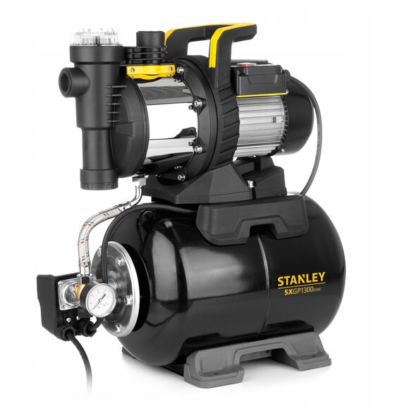 Water supply system STANLEY SXGP1300XFBE, suction depth 8 m, lifting height 50 m, capacity 70 l