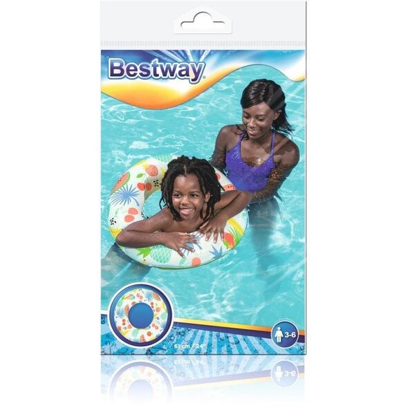 Kółko dmuchane do pływania Tropiki BESTWAY 61cm Winyl + Zawór bezpieczeństwa