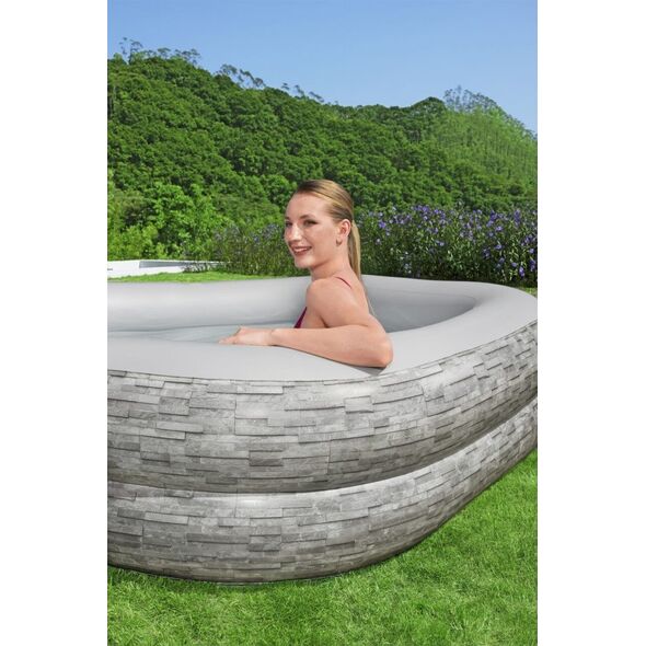 Dmuchany Basen ogrodowy dla rodziny 213x206x53cm BESTWAY + Dmuchane Siedziska + Cup holdery