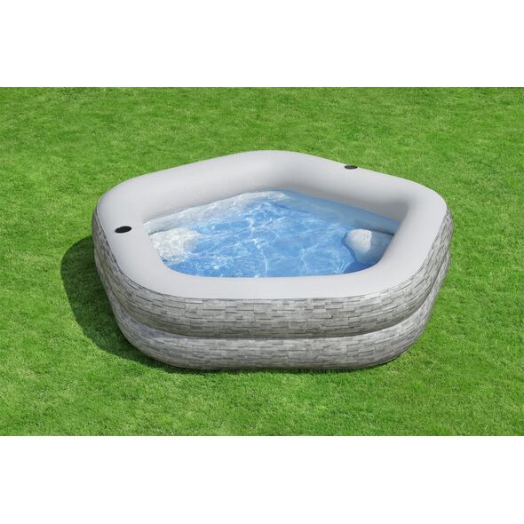 Dmuchany Basen ogrodowy dla rodziny 213x206x53cm BESTWAY + Dmuchane Siedziska + Cup holdery