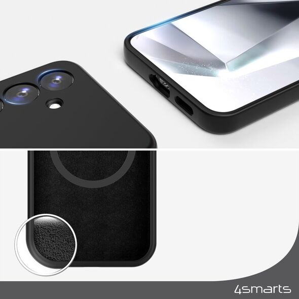 Θήκη Σιλικόνης Cupertino 4smarts για Samsung Galaxy A55 μαύρο