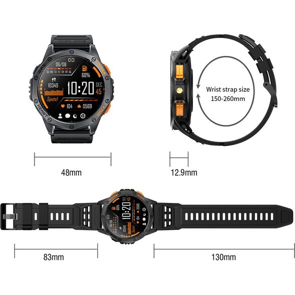 Zegarek męski SMARTWATCH GRAVITY GT24-1 BK/BK/BK