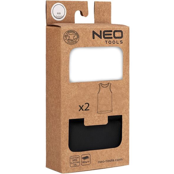 Podkoszulka 2-pack, biała, czarna, rozmiar XXL