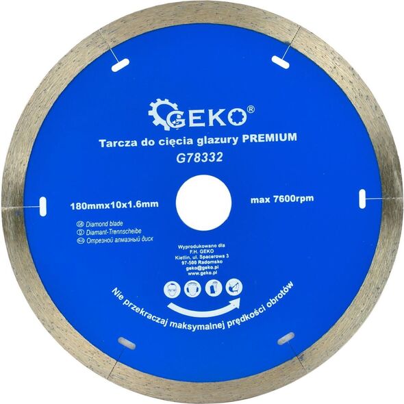 Geko tarcza do cięcia glazury 180mm x 10x1.6mm (G78332)