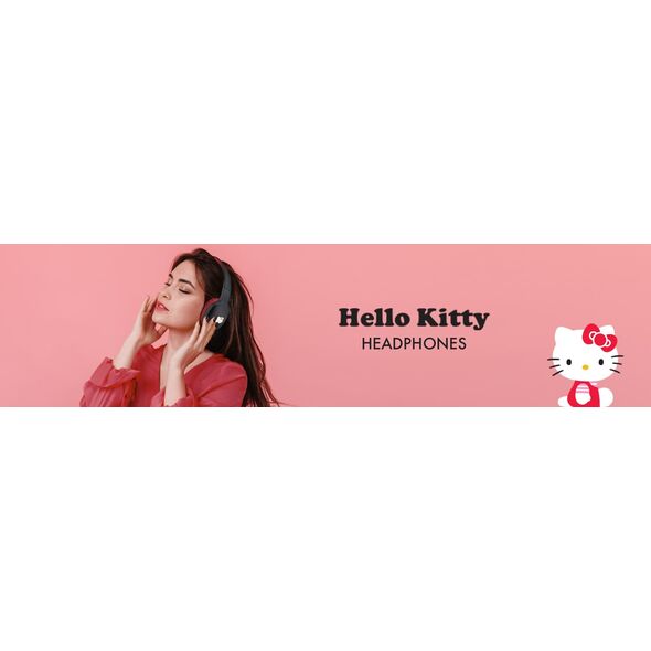 Słuchawki HelloKitty Hello Kitty słuchawki nauszne Bluetooth HKBHA1BKHLMK czarny/black Metal Logo