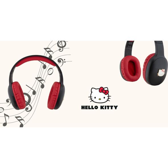 Słuchawki HelloKitty Hello Kitty słuchawki nauszne Bluetooth HKBHA1BKHLMK czarny/black Metal Logo