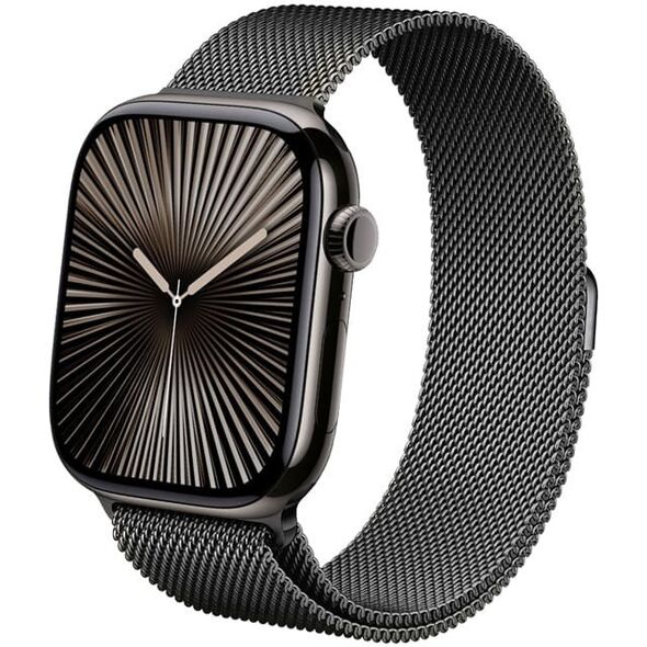 Crong Milano Steel - Pasek ze stali nierdzewnej do Apple Watch 38/40/41/42 mm (grafitowy)