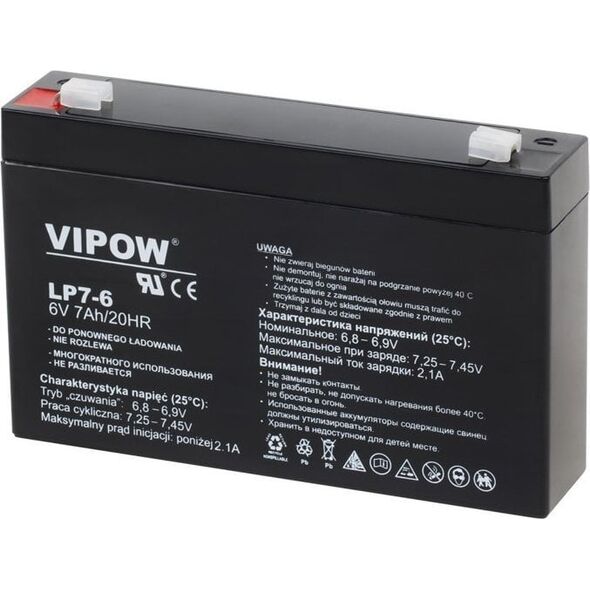UPS Vipow Akumulator żelowy 6V 7Ah 20Hr bezobsługowy UPS
