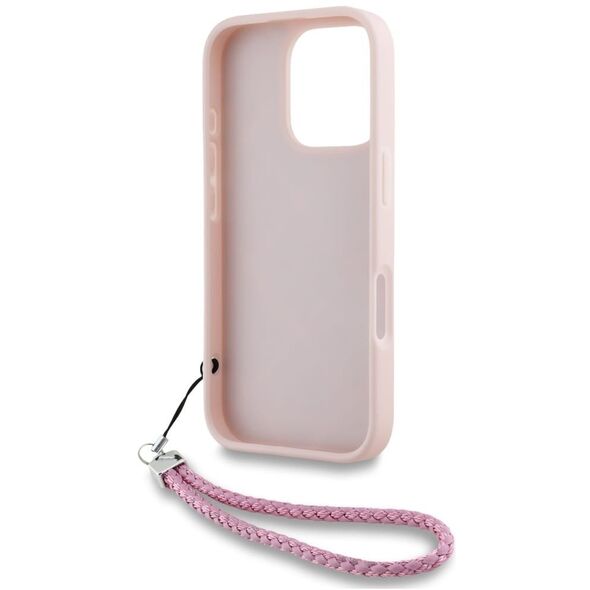Etui Karl Lagerfeld Quilted Initial Logo & Chain Strap do Apple iPhone 16 Pro Max różowy