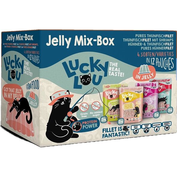 Lucky Lou Karma Dla Kota Jelly-Mix-Box Saszetki 12x70g