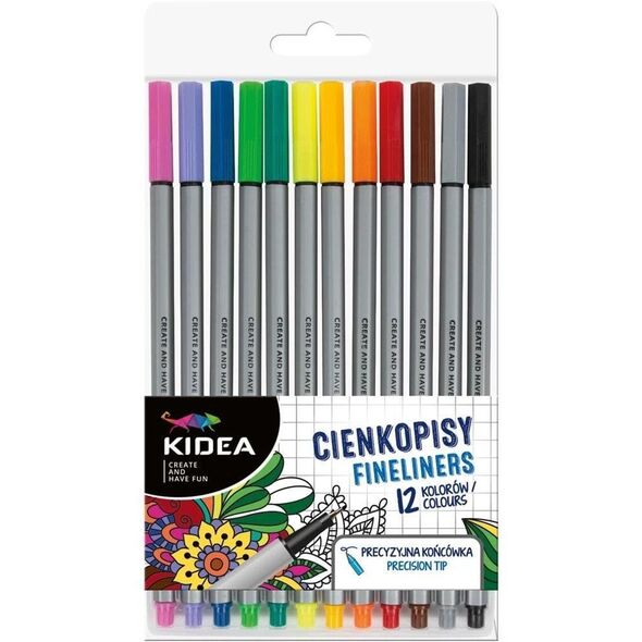 Cienkopisy 12 kolorów KIDEA EDUKAMP