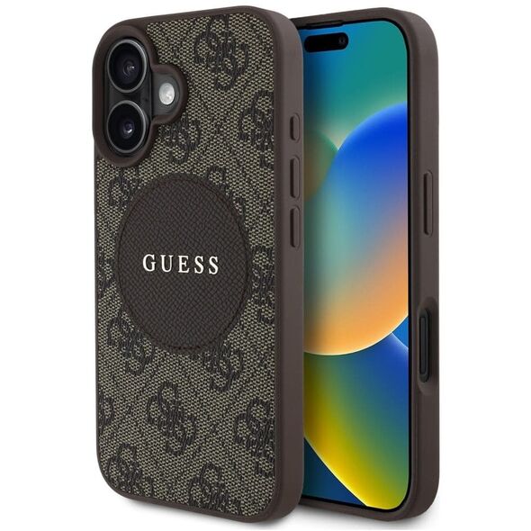 Etui Guess 4G Circle Classic Logo        MagSafe do iPhone 16 brązowy