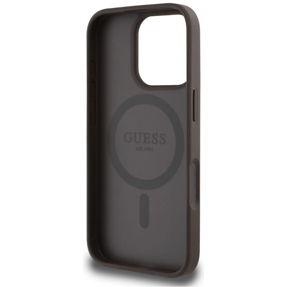 Etui Guess 4G Circle Classic Logo        MagSafe do iPhone 16 Pro Max brązowy
