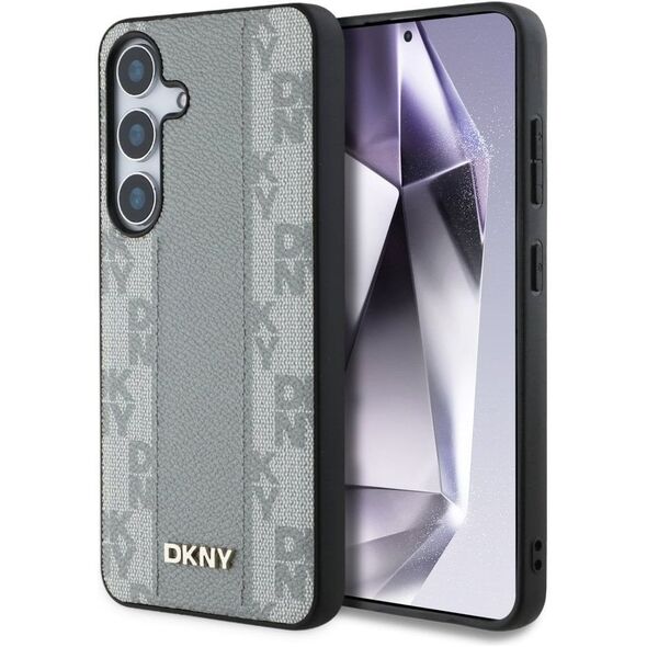 Etui DKNY Leather Checkered Pattern      MagSafe do Samsung Galaxy S25 taupe