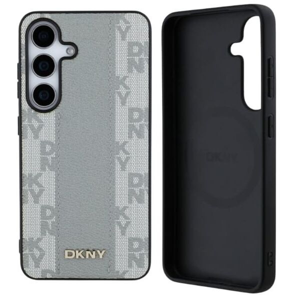 Etui DKNY Leather Checkered Pattern      MagSafe do Samsung Galaxy S25 taupe