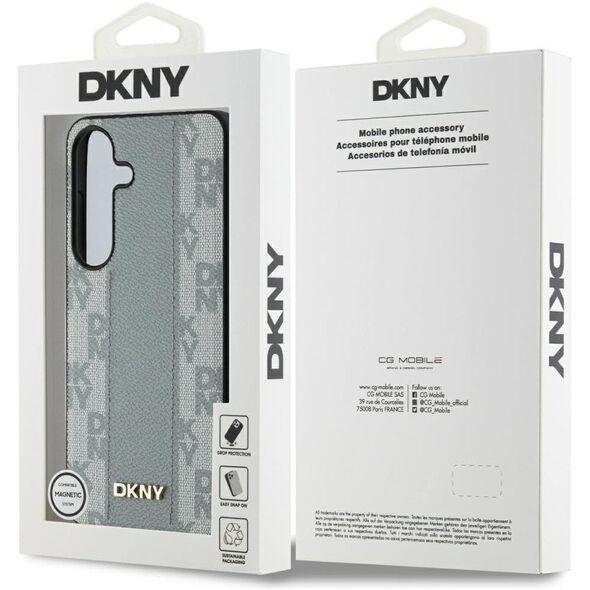 Etui DKNY Leather Checkered Pattern      MagSafe do Samsung Galaxy S25 taupe