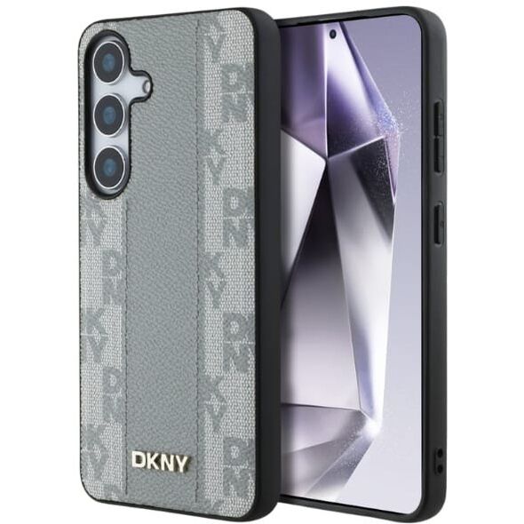 Etui DKNY Leather Checkered Pattern      MagSafe do Samsung Galaxy S25 taupe