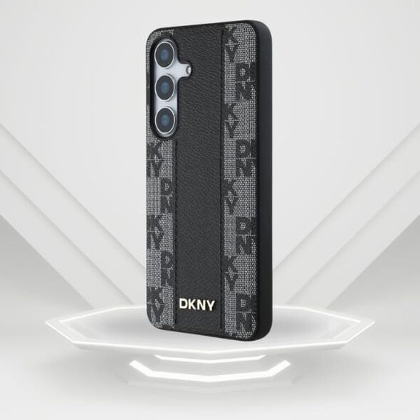 Etui DKNY Leather Checkered Pattern      MagSafe do Samsung Galaxy S25 czarny