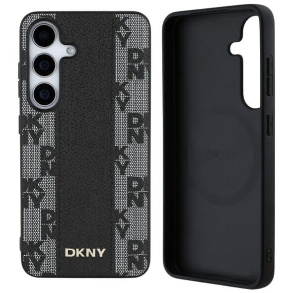 Etui DKNY Leather Checkered Pattern      MagSafe do Samsung Galaxy S25 czarny