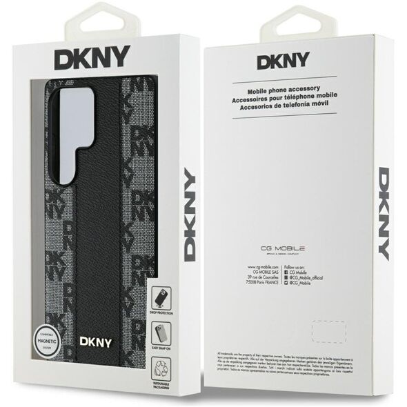 Etui DKNY Leather Checkered Pattern      MagSafe do Samsung Galaxy S25 Ultra czarny