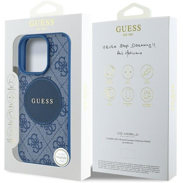 Etui Guess 4G Circle Classic Logo        MagSafe do iPhone 16 Pro niebieski