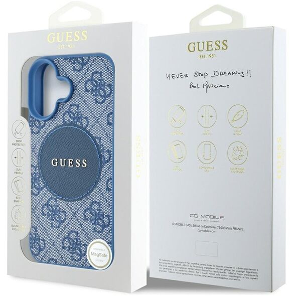 Etui Guess 4G Circle Classic Logo        MagSafe do iPhone 16 niebieski