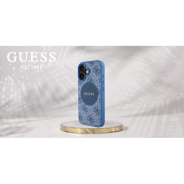 Etui Guess 4G Circle Classic Logo        MagSafe do iPhone 16 niebieski