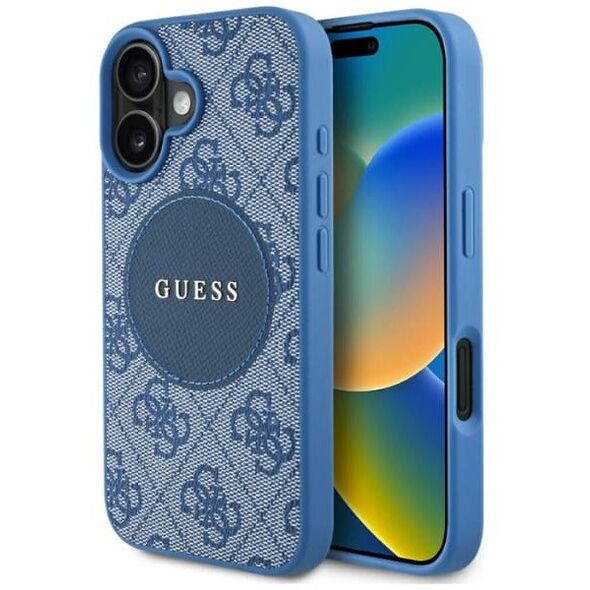 Etui Guess 4G Circle Classic Logo        MagSafe do iPhone 16 niebieski