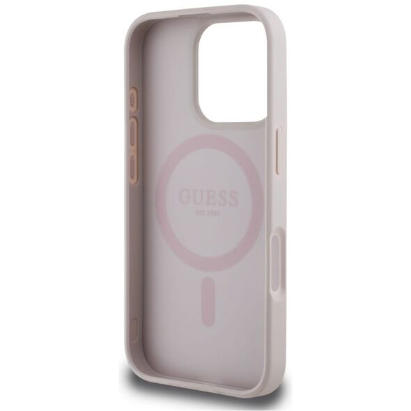 Etui Guess 4G Circle Classic Logo        MagSafe do iPhone 16 Pro Max różowy
