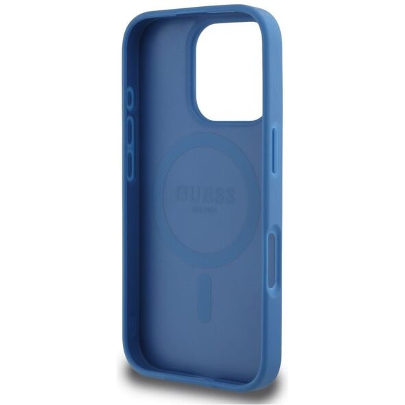 Etui Guess 4G Circle Classic Logo        MagSafe do iPhone 16 Pro Max niebieski