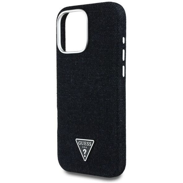Etui Guess Denim Triangle Logo MagSafe   do iPhone 16 Pro Max czarny