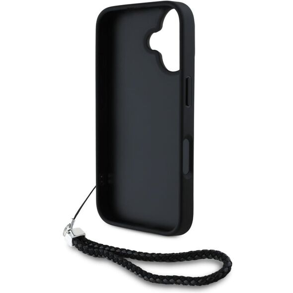 Etui Karl Lagerfeld Quilted Initial Logo & Chain Strap do iPhone 16 czarny
