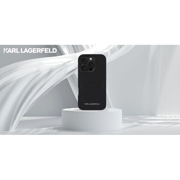 Etui Karl Lagerfeld HC Grained PU        Cardslot Metal Elong do iPhone 16 Pro czarny