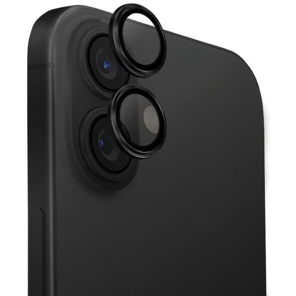 UNIQ Optix Aluminium Camera LensProtector iPhone 16 6.1" / 16 Plus 6.7" midnight black szkło na obiektyw aparatu z aplikatorem