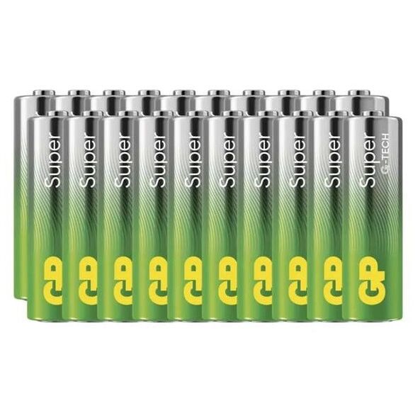 Bateria alkaliczna, AA (LR6), AA, 1.5V, GP, folia, 20-pack, Super