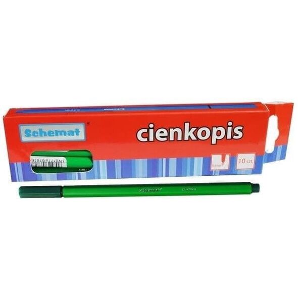 Cienkopis 0,4mm ciemny zielony (10szt) EDUKAMP