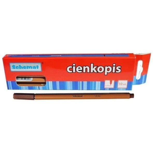 Cienkopis 0,4mm brązowy (10szt) EDUKAMP