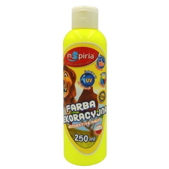 Farba dekoracyjna fluorescencyjna żółta 250ml EDUKAMP