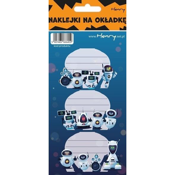Naklejki na zeszyty - Roboty (12szt) EDUKAMP