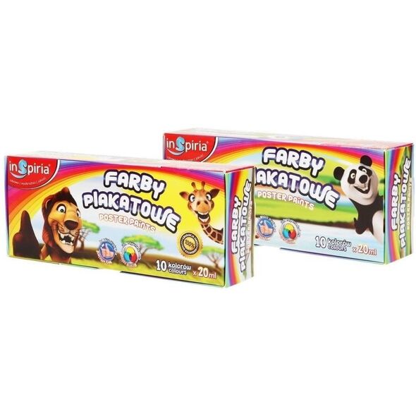 Farby plakatowe 10 kolorów 20ml EDUKAMP