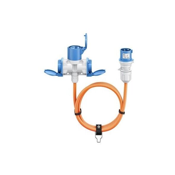 Kabel adaptera CEE, wtyczka CEE do 1x gniazda CEE i 2x gniazda styku ochronnego, 5 m - Długość kabla 5 m
