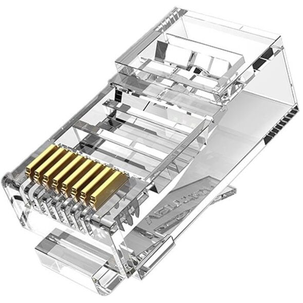 Vention IDBR0-100 wtyczka RJ-45 Srebrny, Przezroczysty