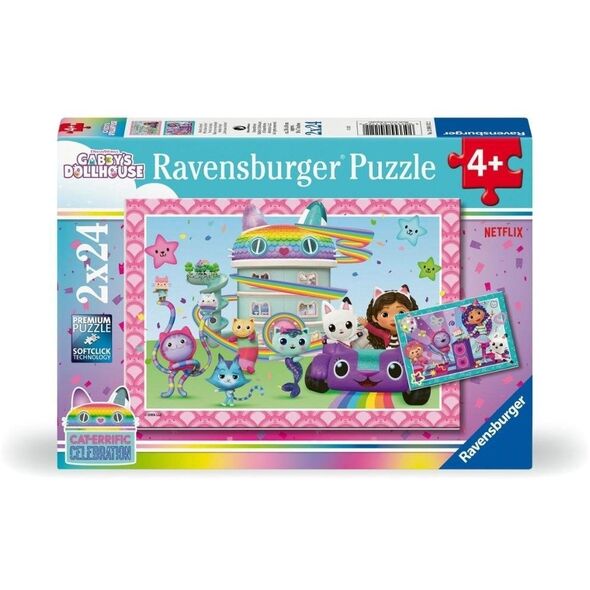 Puzzle 2x24 Koci Domek Gabi EDUKAMP