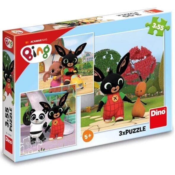 Puzzle Królik Bing, 3x55el EDUKAMP