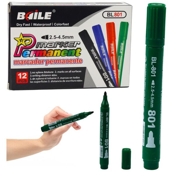 Marker Permanentny Wodoodporny Zielony 2,5-4,5 mm